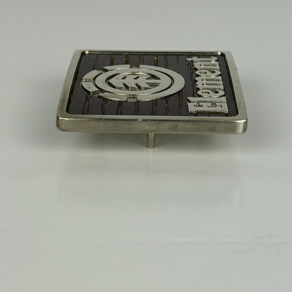 Element Belt Buckle‎ Mens Metal Skateboarding Brown Silver 3"x2.5" - Picture 3 of 6